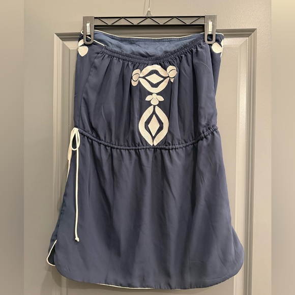 Gretchen Scott Navy & White Strapless Embroidered Dress Cover Up - Picture 3 of 5